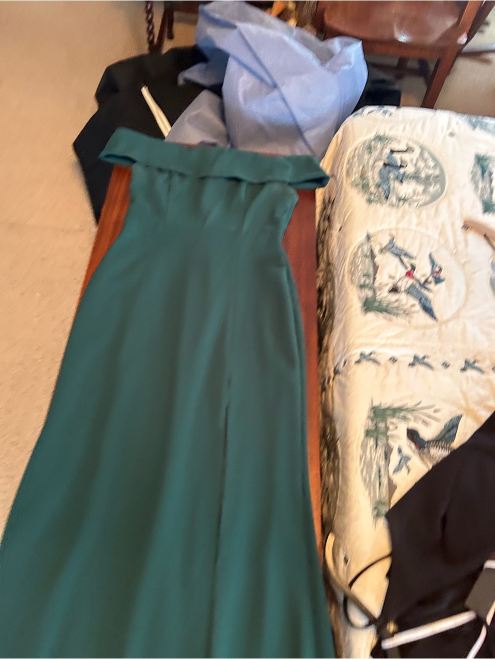 Lulu's Green Off-Shoulder Maxi Dress